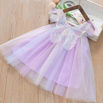 Importedđ§ Rainbow Fairy Princess Dress â Sling Style with 3D Wings