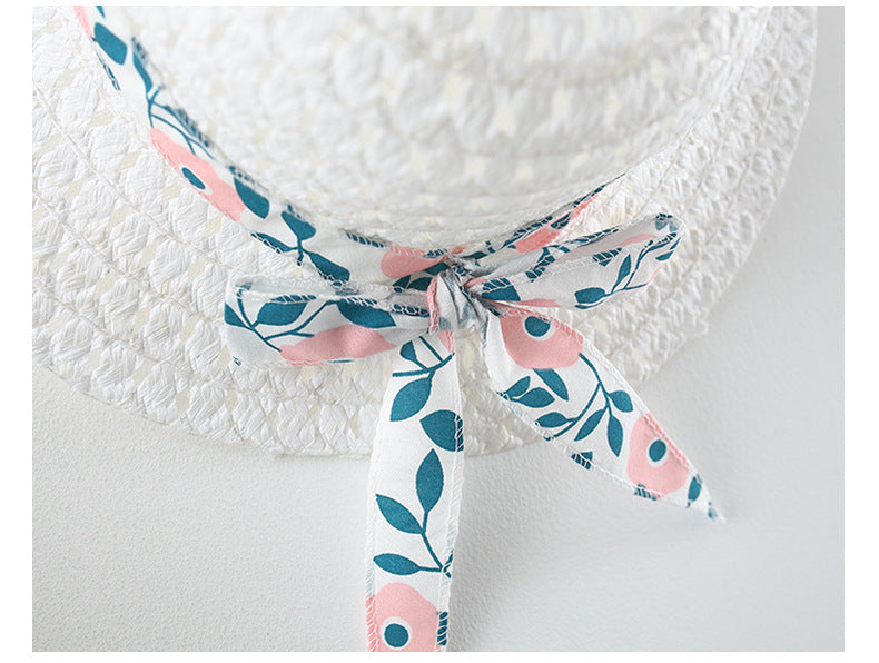 Imported 🌺 Girls’ Summer Floral Print Dress with Strap & Hat – Korean Style