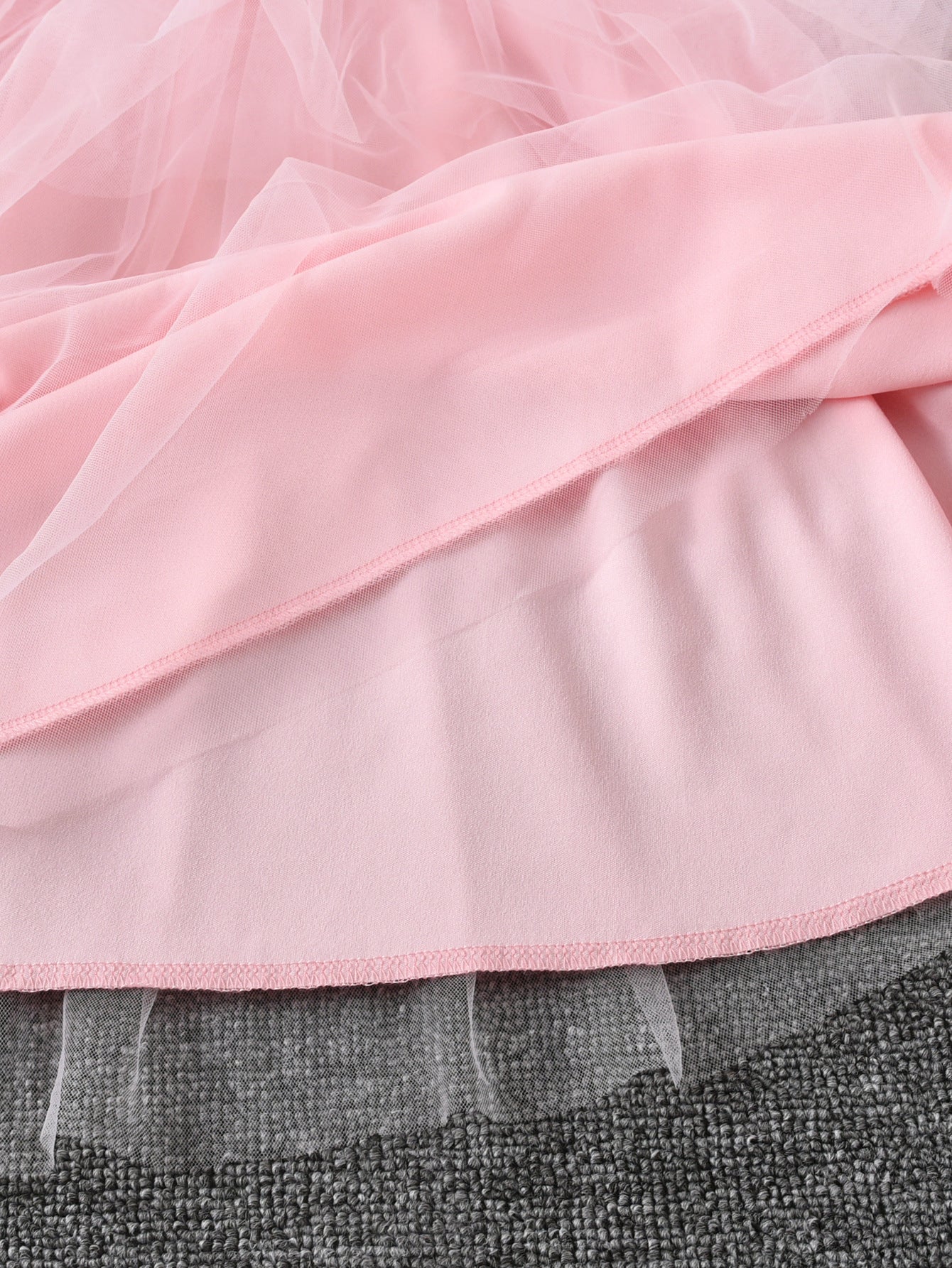 Imported 🌸 Girls’ Pink Floral Bow Long-Sleeve Tulle Princess Dress – Autumn Style