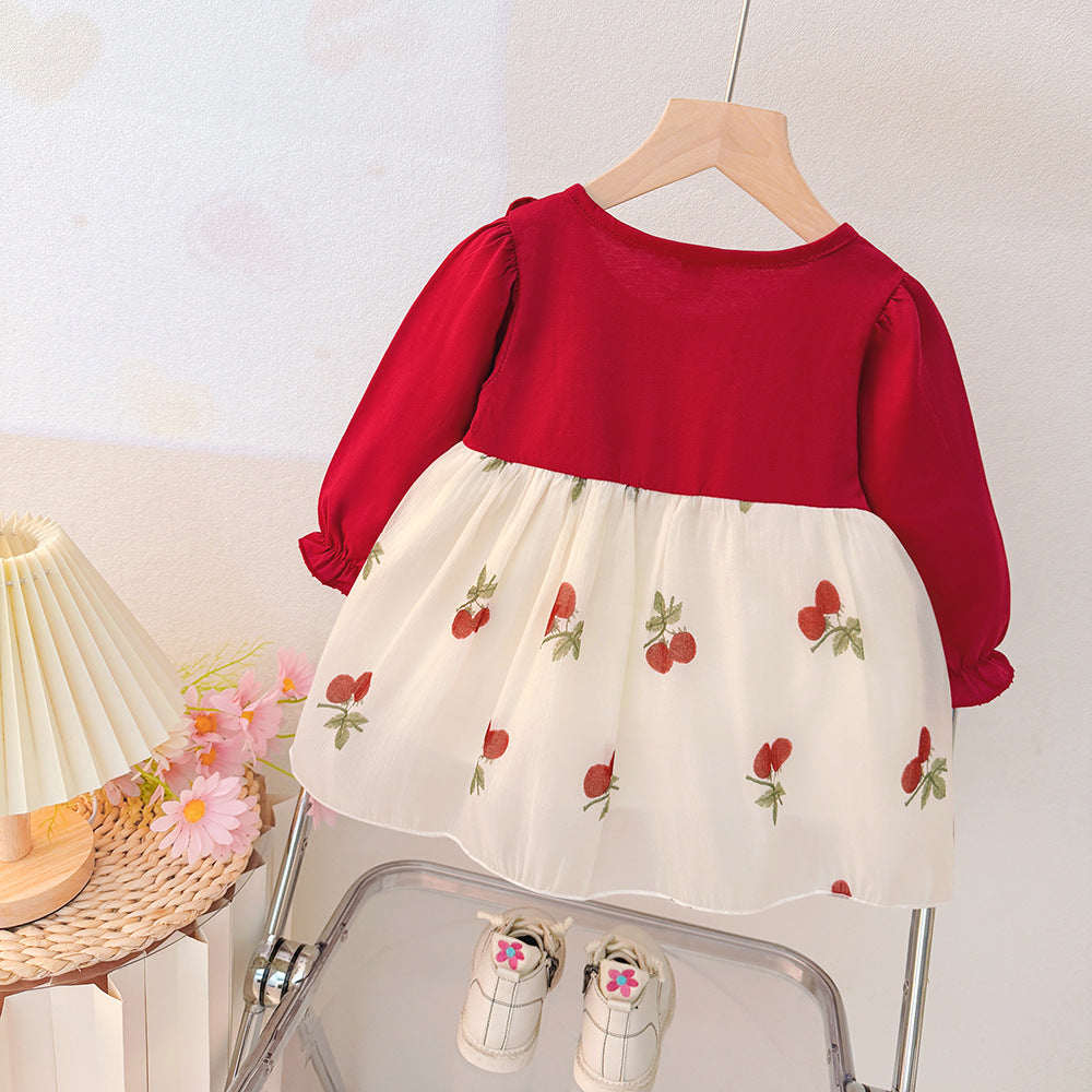 Foreign trade wholesale girls sweet princess dress children's spring and autumn dress children's birthday dress trend live supply