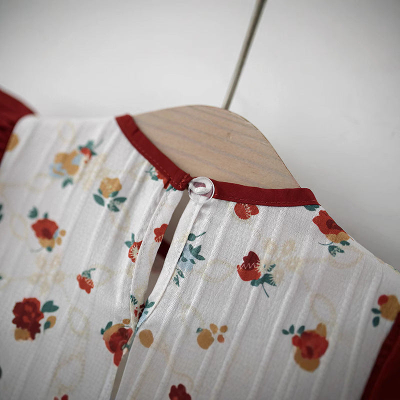 Imported đ¸ Girlsâ Summer Flying Sleeve Dress â Cute Floral Princess Two-Piece Style