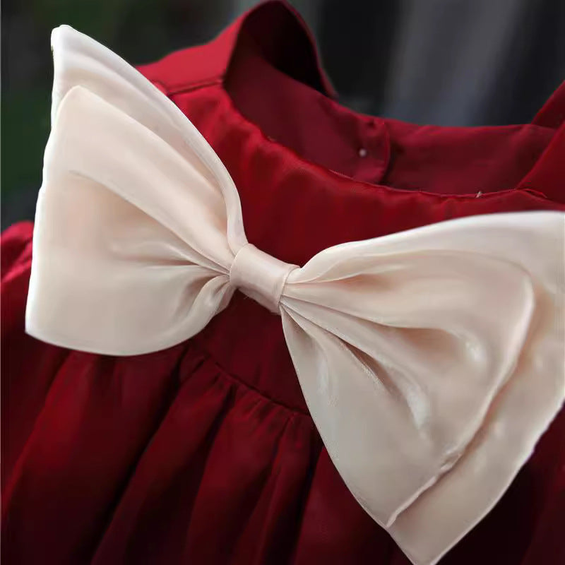 Imported đŧ Baby Girlsâ Spring & Summer Lace Flying Sleeve Dress â Solid Color Vest Style