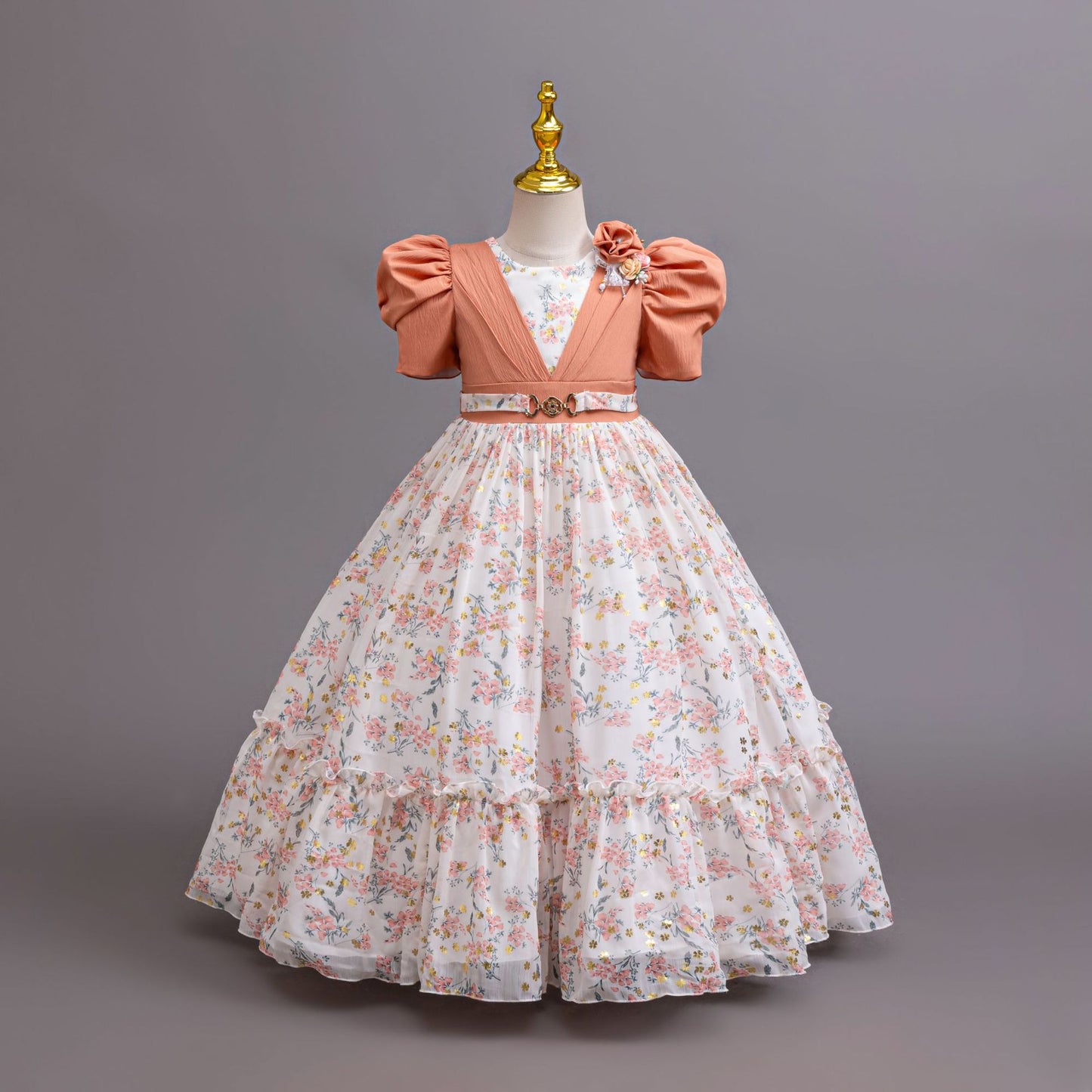 Imported đ¸ Girlsâ Chiffon Floral Princess Dress â Catwalk & Party Outfit