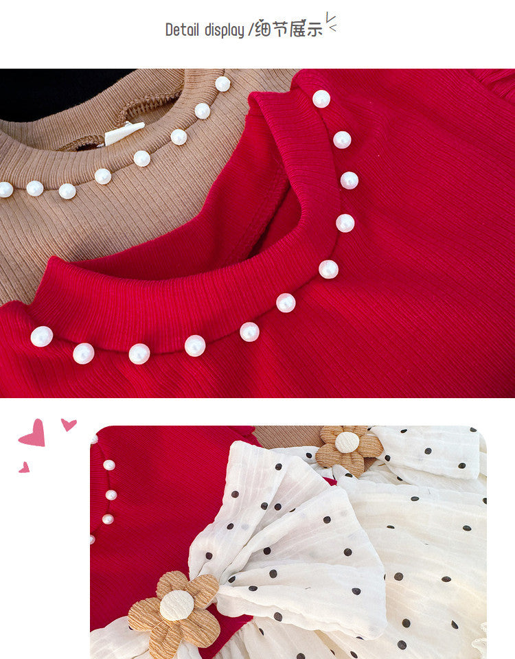 Imported đ¸ Girlsâ Summer Polka Dot Dress â Korean Style Flying Sleeve