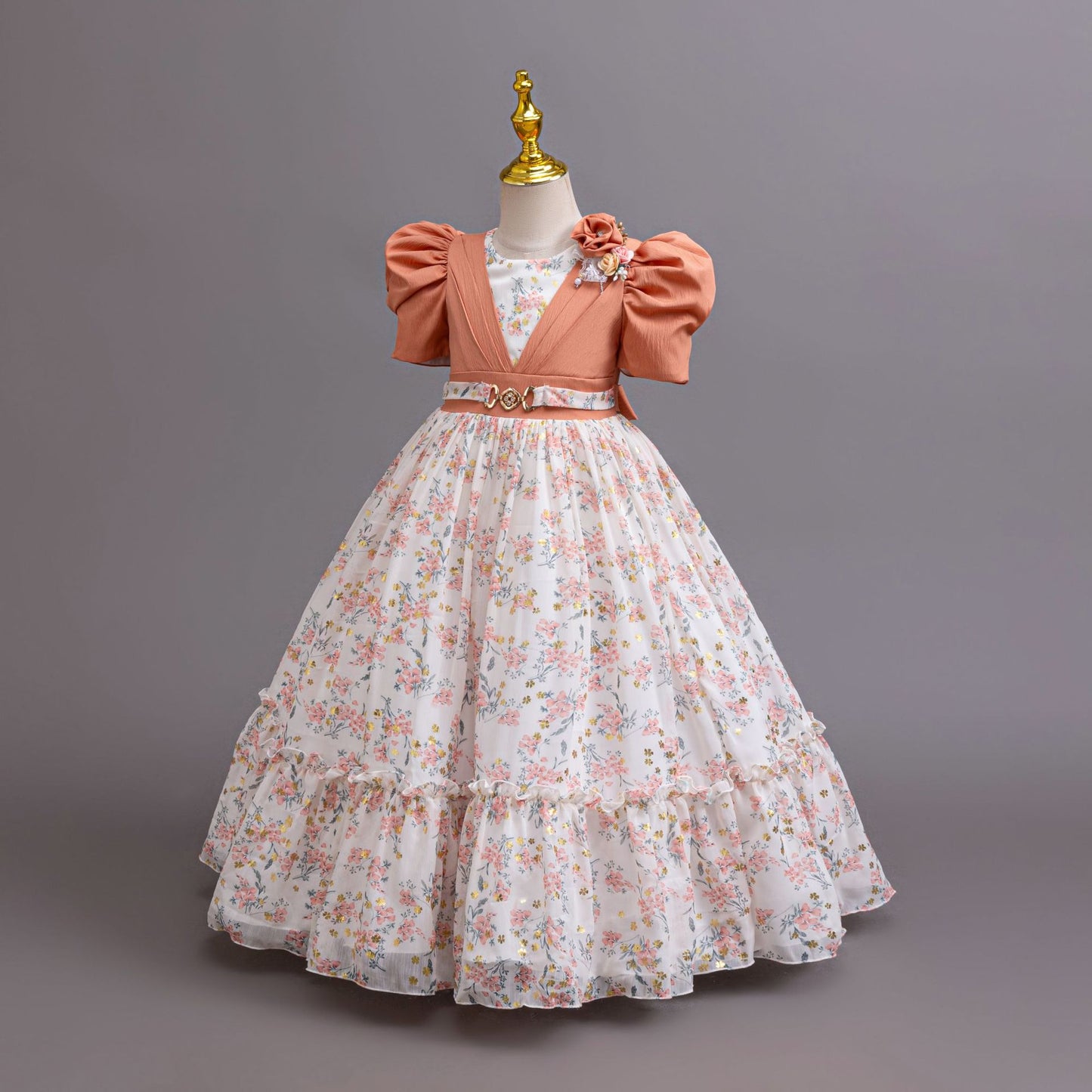 Imported đ¸ Girlsâ Chiffon Floral Princess Dress â Catwalk & Party Outfit