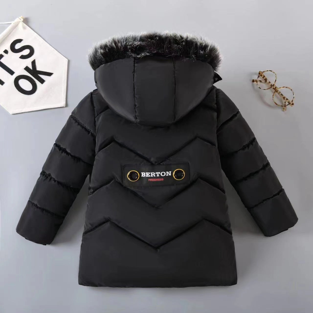 Imported ❄️ Boys’ Winter Cotton-Padded Coat – Korean Style Thick Fleece-Lined Jacket