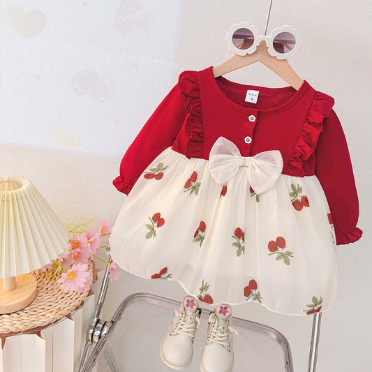 Foreign trade wholesale girls sweet princess dress children's spring and autumn dress children's birthday dress trend live supply