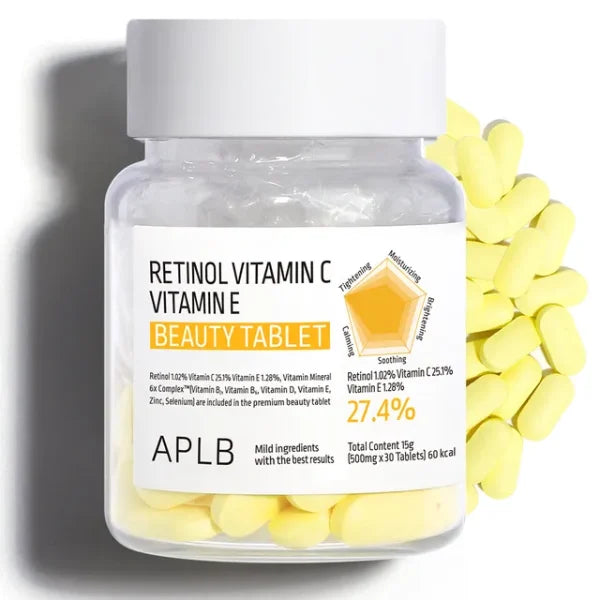 APLB Retinol Vitamin C Vitamin E Beauty Tablet 500mg x 30 Tablets
