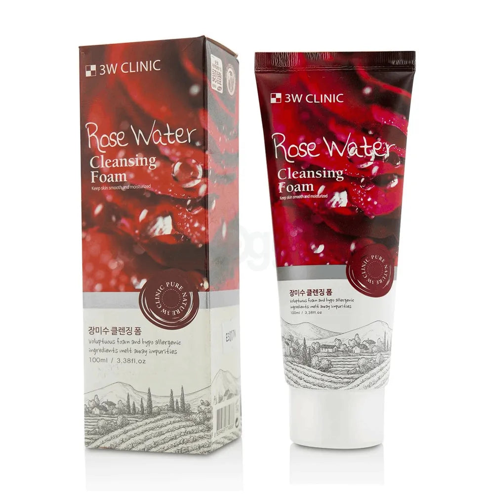 3W Clinic Rose Water Cleansing Foam