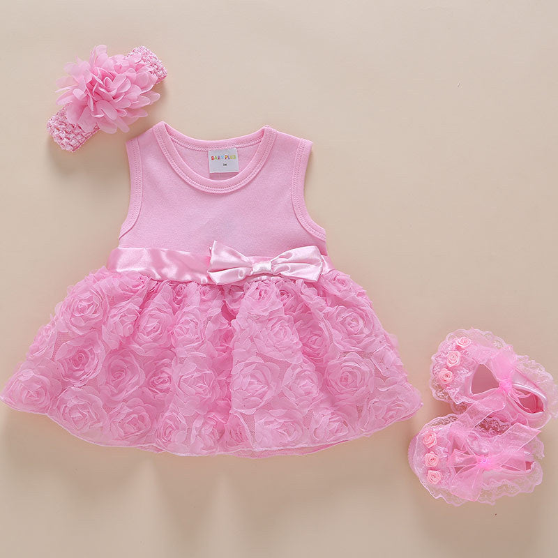 Imported ❤️ Baby Girls’ Red Princess Dress – First Birthday Celebration Outfit (Summer)