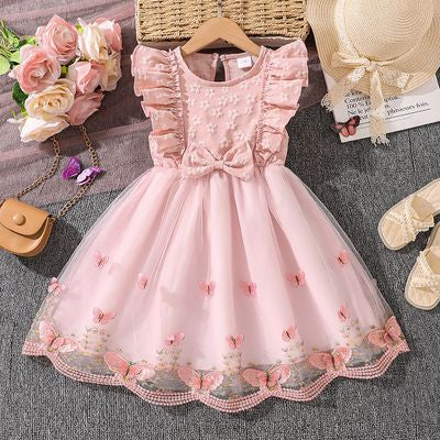 Imported ✨ Girls' Summer Sleeveless Lace & Mesh Princess Dress