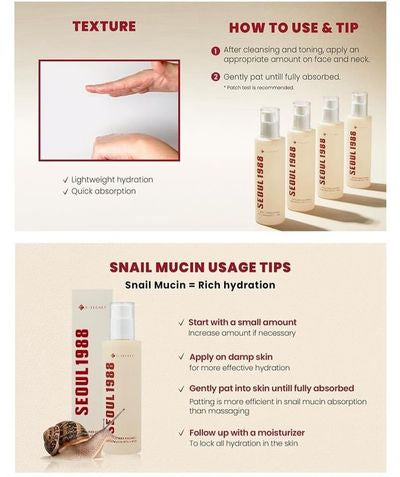 K-SECRET SEOUL 1988 Essence: Snail Mucin 97% + Rice 100ml