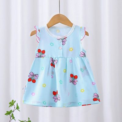 Imported  🌼 Children's Princess Dress – Soft Cotton Silk for Summer