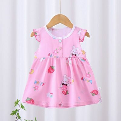 Imported 🌼 Children's Princess Dress – Soft Cotton Silk for Summer