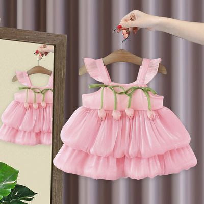 Imported 👗 Girls' Summer Princess Dress – Korean Ins Style with Slip Skirt