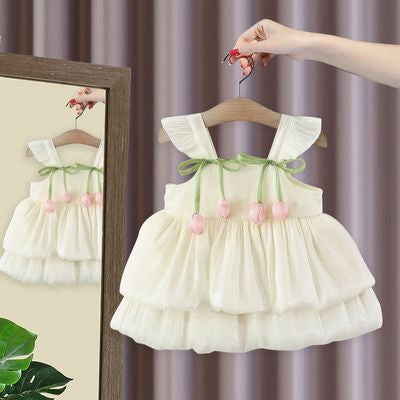 Imported 👗 Girls' Summer Princess Dress – Korean Ins Style with Slip Skirt