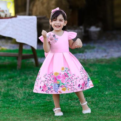 Imported🌹 Red Floral Princess Dress – Sleeveless EU/US Style for Girls