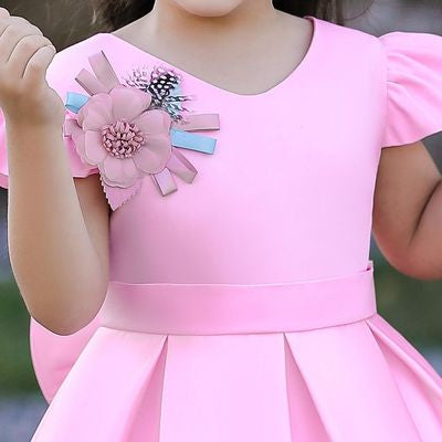 Imported🌹 Red Floral Princess Dress – Sleeveless EU/US Style for Girls