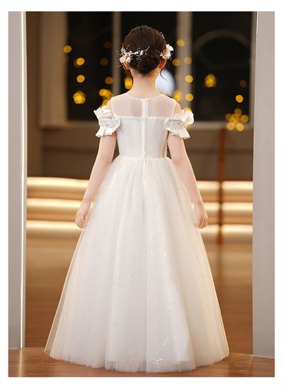 Imported👑 Puffy Yarn Princess Dress – Stylish Wedding & Flower Girl Gown