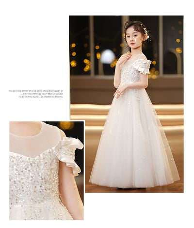 Imported👑 Puffy Yarn Princess Dress – Stylish Wedding & Flower Girl Gown