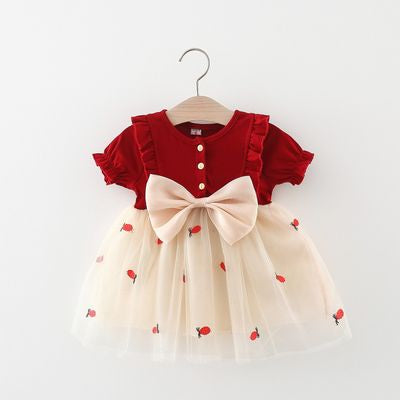 Imported 👗 Summer Mesh Princess Dress – Cute Short Sleeve Baby Girl Outfit