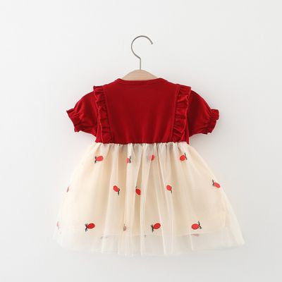Imported 👗 Summer Mesh Princess Dress – Cute Short Sleeve Baby Girl Outfit