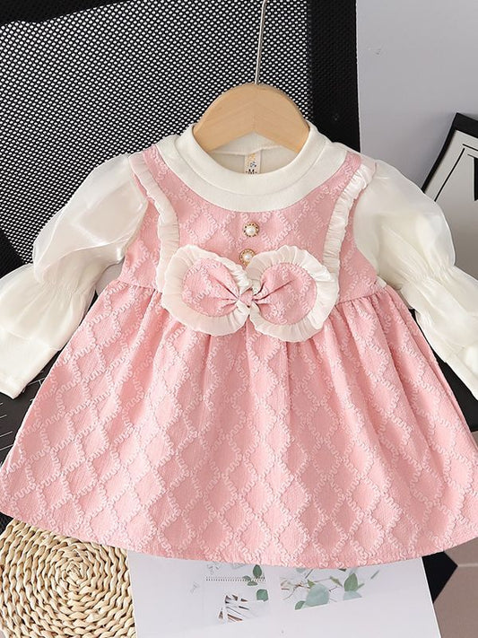 Imported 🍂 Girls’ Autumn Long-Sleeve Korean Style Princess Dress – Trendy One-Piece