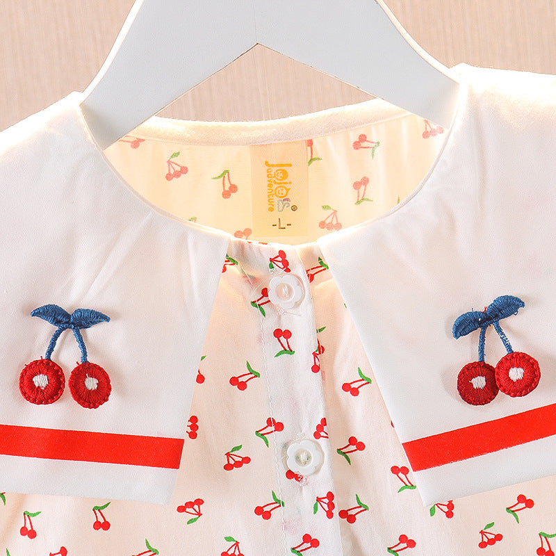 Imported 🌼 Girls’ Summer Princess Dress – Korean & Western Style Floral Outfit