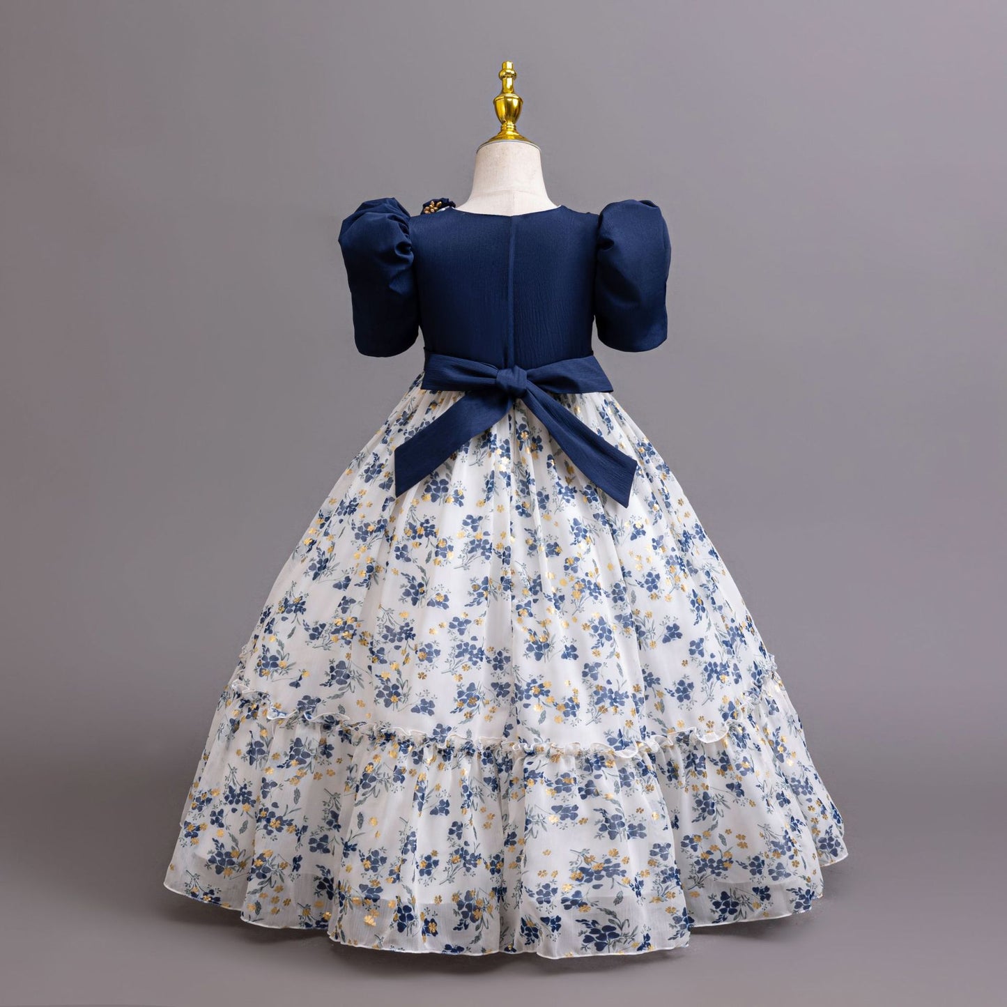 Imported 🌸 Girls’ Chiffon Floral Princess Dress – Catwalk & Party Outfit
