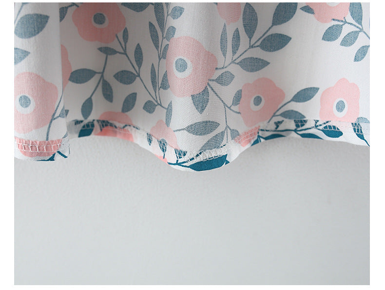 Imported 🌺 Girls’ Summer Floral Print Dress with Strap & Hat – Korean Style