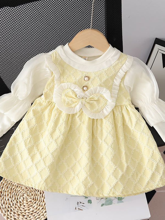 Imported 🍂 Girls’ Autumn Long-Sleeve Korean Style Princess Dress – Trendy One-Piece