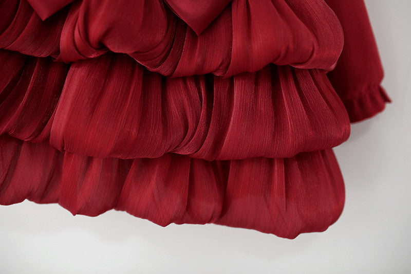 Imported 🎀 Spring/Autumn Girls’ Princess Dress – Long Sleeve with Large Bow