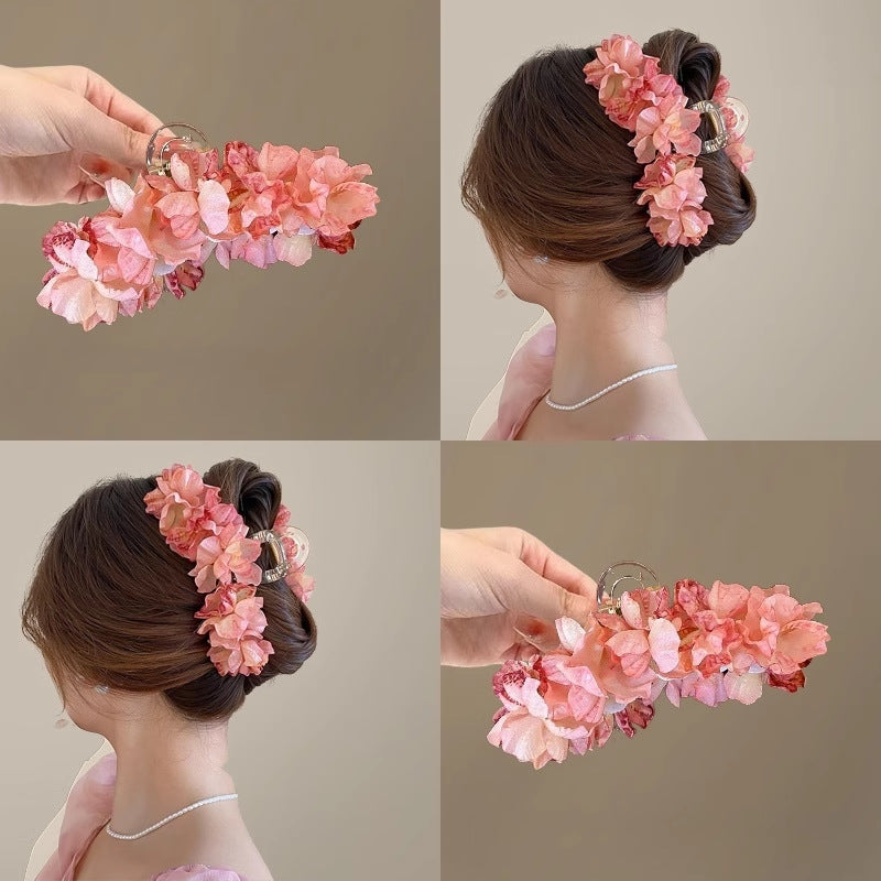 Imported 🌸 Pink Romance Floral Hair Clip – Elegant New Chinese Style Spring Hair Accessory