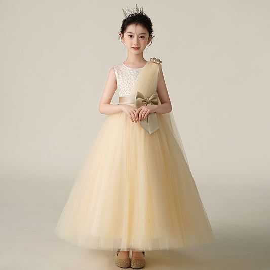 Imported 👑 Girls’ Princess Wedding & Performance Dress – Long Summer Gown