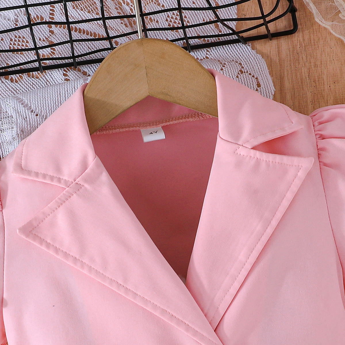 Imported 🌼 Girls’ Solid Color Short-Sleeve Casual Dress + Belt – Summer Two-Piece Set