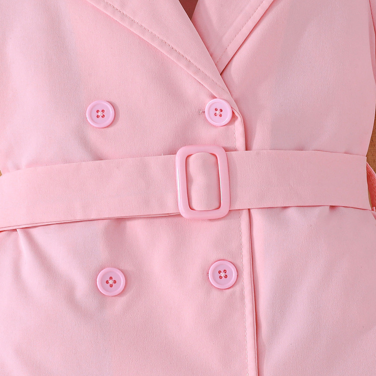 Imported 🌼 Girls’ Solid Color Short-Sleeve Casual Dress + Belt – Summer Two-Piece Set