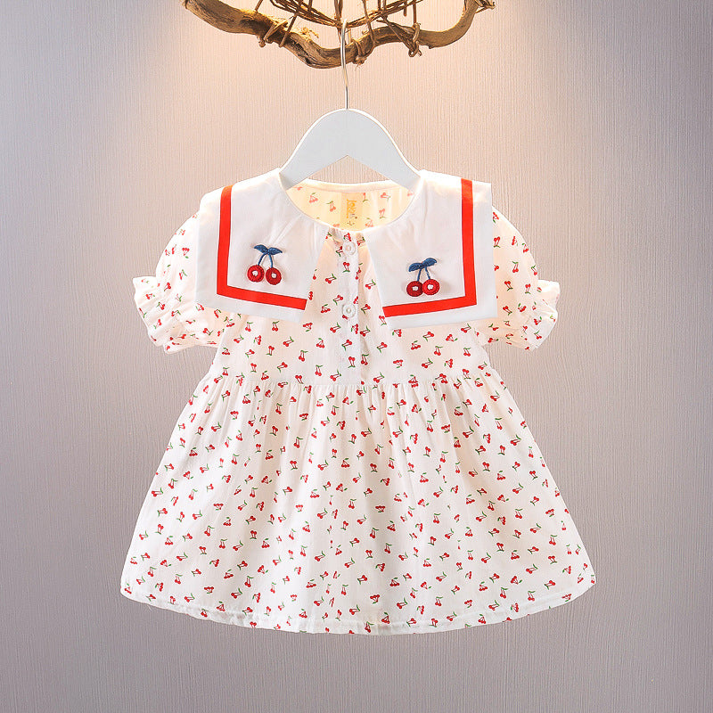 Imported 🌼 Girls’ Summer Princess Dress – Korean & Western Style Floral Outfit