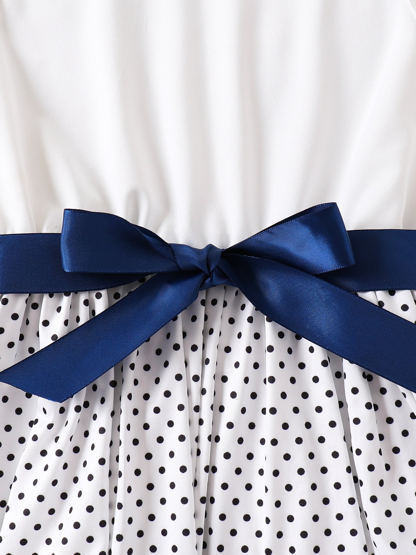 Imported 🤍 Girls’ Autumn Two-Piece Dress Set – White Vest Dress with Polka Dot Long Sleeve Outer