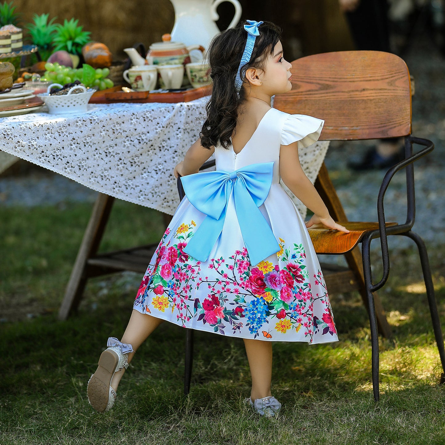 Imported🌹 Red Floral Princess Dress – Sleeveless EU/US Style for Girls