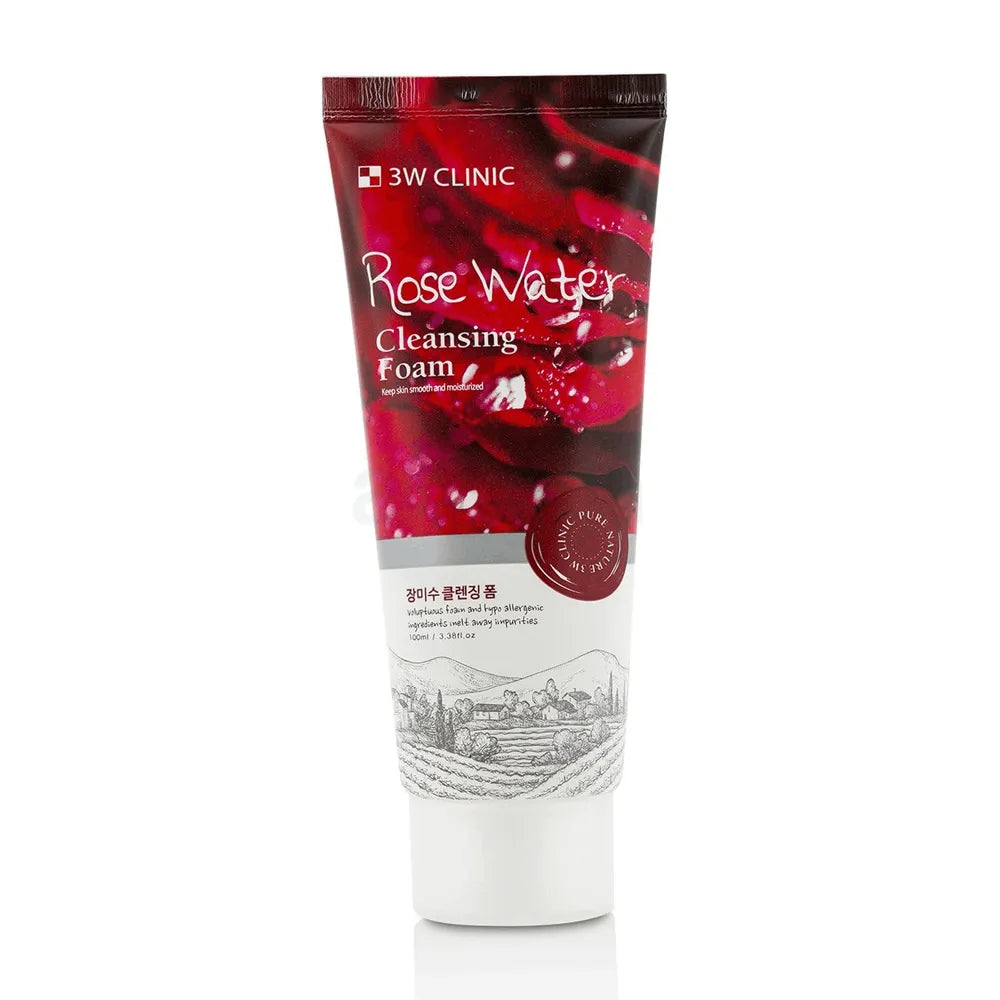 3W Clinic Rose Water Cleansing Foam