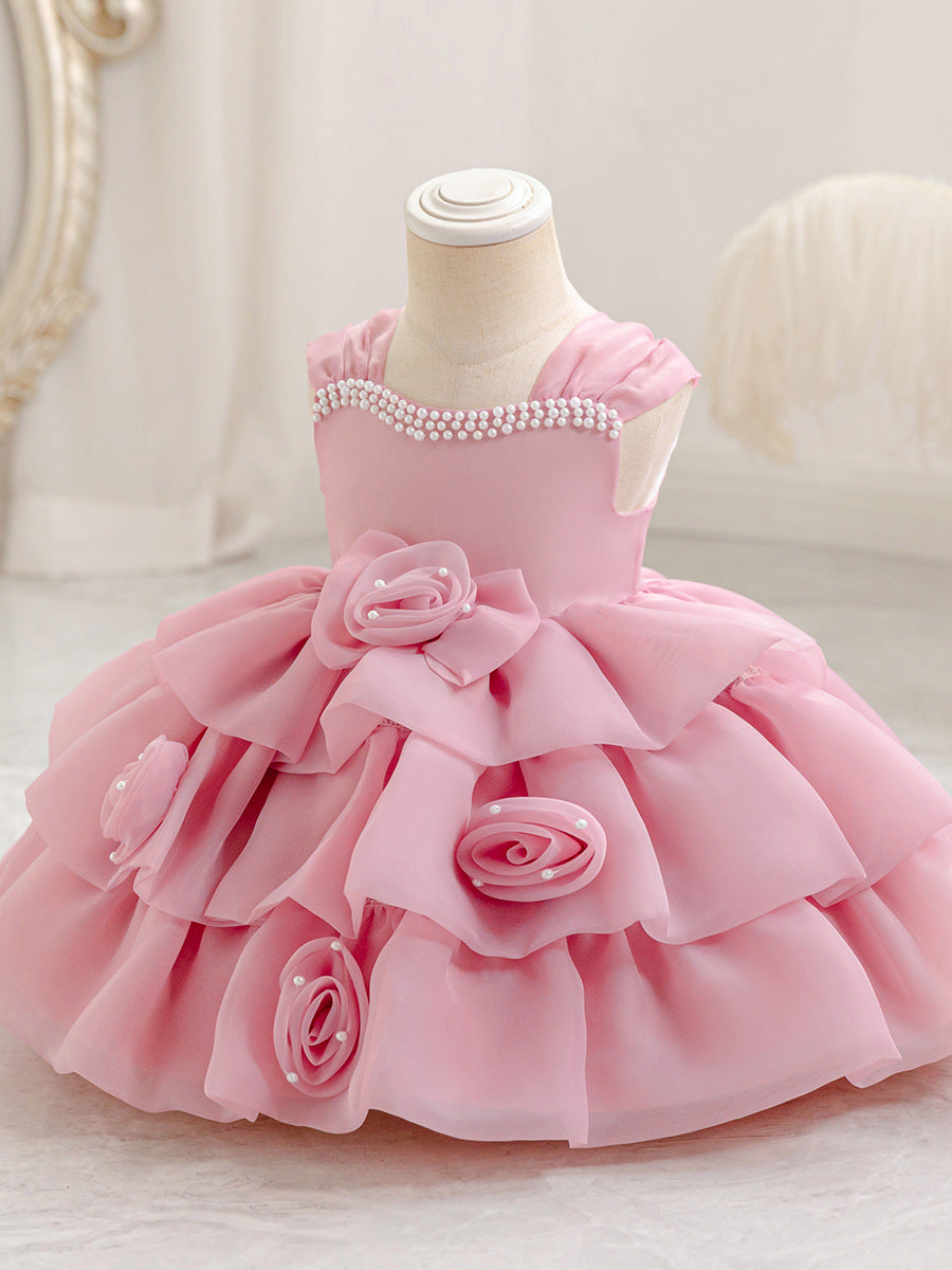Girls' Princess Dress, Cross-Border Style, High-End Party Performance Costume, Toddler Tutu, Baby Dress, Children's Formal Wear