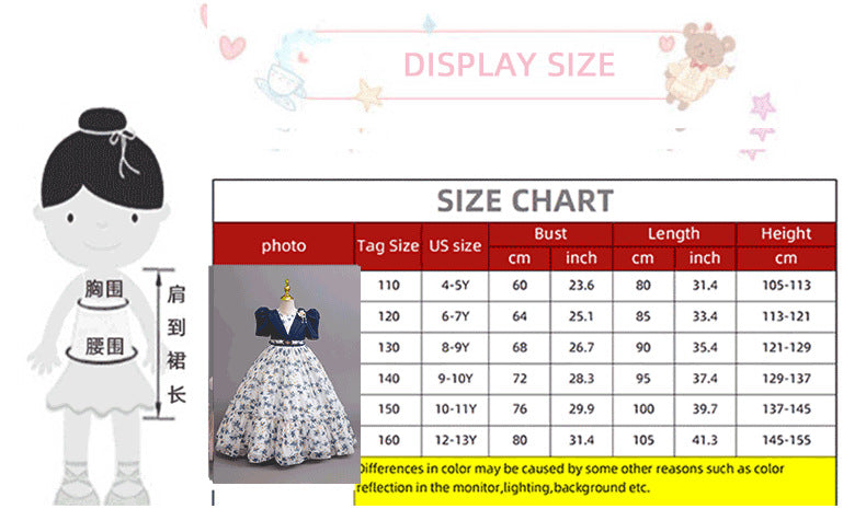 Imported 🌸 Girls’ Chiffon Floral Princess Dress – Catwalk & Party Outfit
