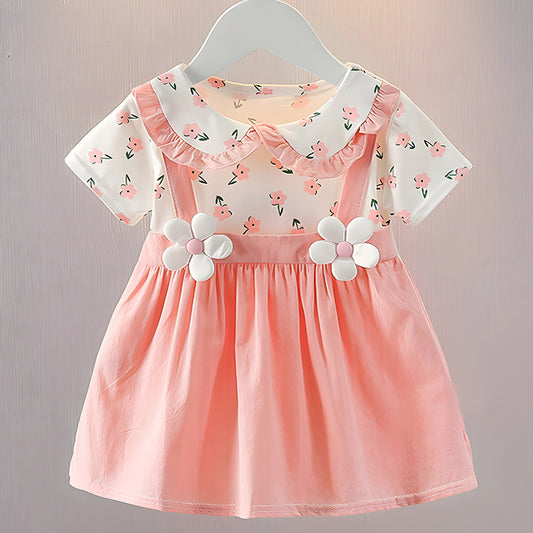 Imported  🌸 Summer Princess Dress – Cute Doll Collar Baby Girl Outfit